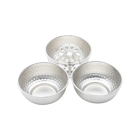 PETISQUEIRA TRIPLA  ZAMAC SILVER PLATED UNIVERSAL 21,5x20x11