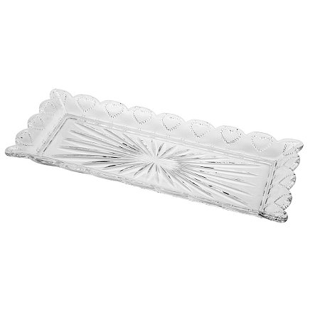 TRAVESSA DE CRISTAL HEART 43x16,5x3,5cm