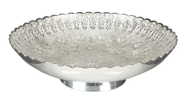 CENTRO DE MESA MANDALA EM LATAO PRATEADO 24CM