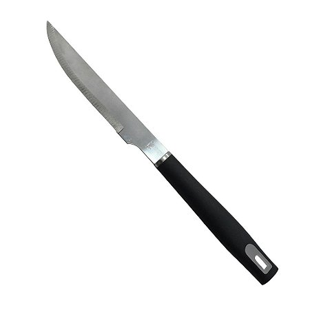 FACA EASY GRILL PARA CHURRASCO EM ACO INOX 1,5MM COM CABO EM PLASTICO A37,6CM COR PRETO