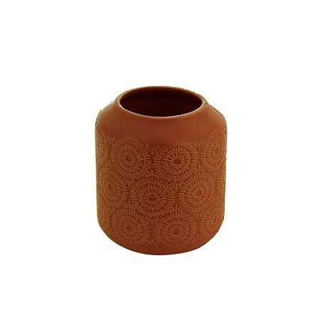 VASO DECORATIVO PORCELANA VERMELHO 13x14cm