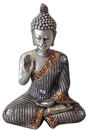 ESTATUA DECORATIVA BUDA EM RESINA 7.5X4.8X10.5CM MUDRA