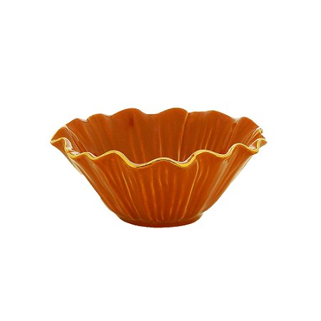 VASO DECORATIVO PORCELANA LARANJA 15x7cm