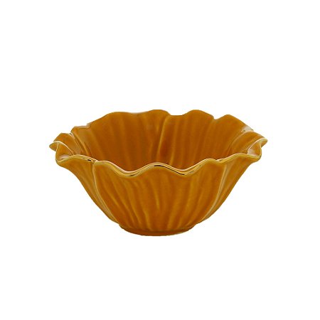 CJ 4 CENTROS DE MESA PORCELANA MOSTARDA 13x6cm