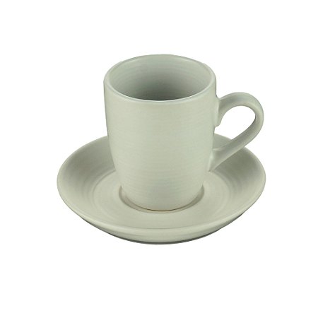 CJ 4 XÍCARAS PORCELANA P/CAFÉ C/PIRES BRANCO 90ml