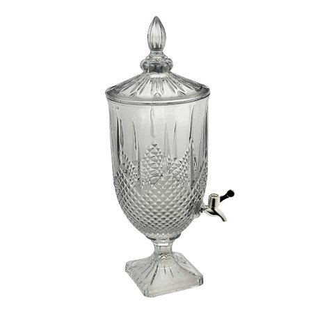 DISPENSER CRISTAL ECOLÓGIC TORNEIRA PRATEADA DIAMANTE 4,5l