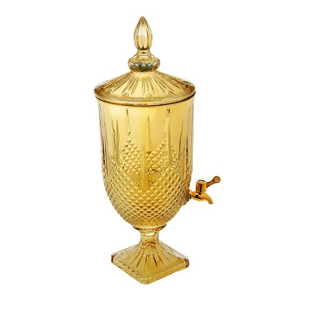 DISPENSER CRISTAL ECOLÓGIC TORNEIRA GOLD ROSE ÂMBAR 4,5l