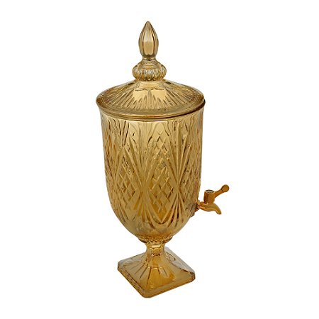 DISPENSER CRISTAL ECOLÓGIC TORNEIRA GOLD ROSE ÂMBAR 4,5l