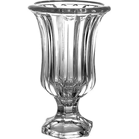 VASO FLORERO COM PE EM CRISTAL ECOLOGICO D14,8XA23,5CM