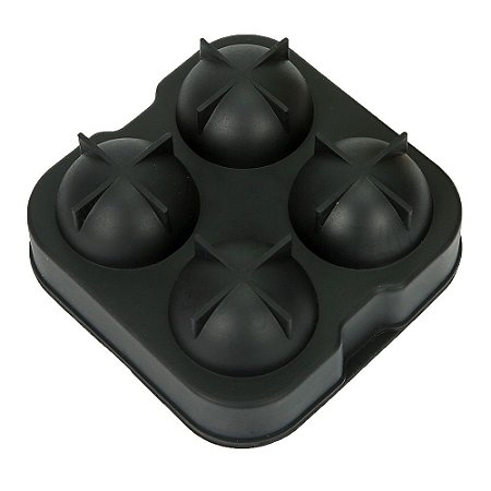 FORMA PARA 4 GELOS ESFERA EM SILICONE L12XP12XA5CM COR PRETO