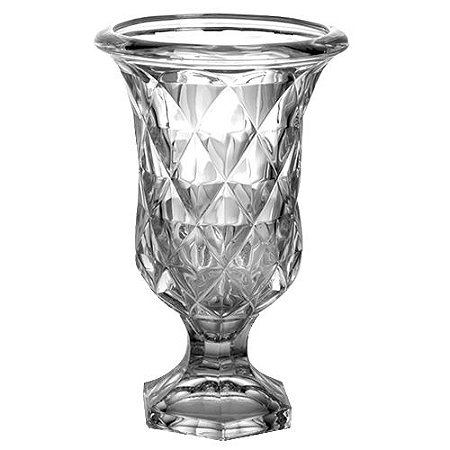 VASO FLORERO COM PE EM CRISTAL ECOLOGICO D14,8XA23,5CM