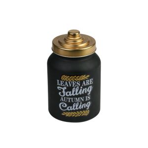 POTE DECORATIVO VIDRO C/TAMPA METAL PRETO/DOURADO 1l
