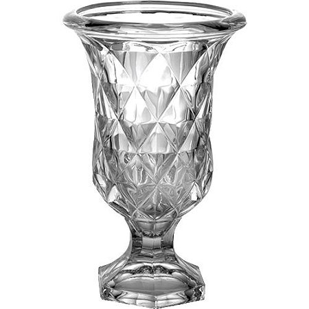 VASO FLORERO COM PE EM CRISTAL ECOLOGICO D12XA19CM