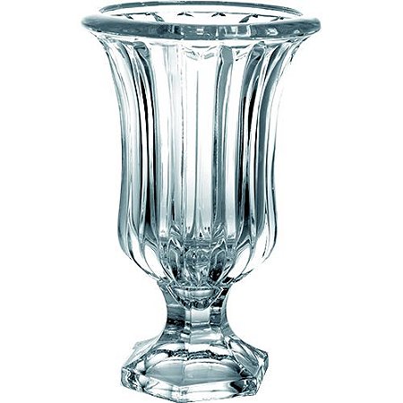 VASO FLORERO COM PE EM CRISTAL ECOLOGICO D12XA19CM
