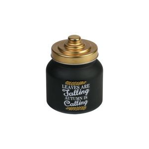 POTE DECORATIVO VIDRO C/TAMPA METAL PRETO/DOURADO 600ml