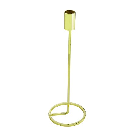 CASTIÇAL METAL DOURADO 9x28cm