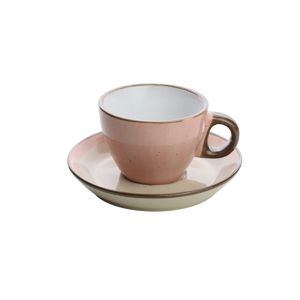 CJ 4 XÍCARAS PORCELANA P/CAFÉ C/PIRES ROSA 100ml