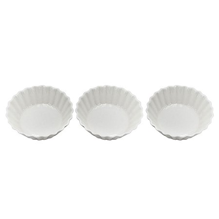JOGO DE 3 PETISQUEIRAS REDONDAS EM PORCELANA D8,3XA2,7CM