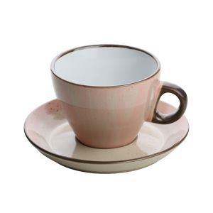 CJ 4 XÍCARAS PORCELANA P/CHÁ C/PIRES ROSA 200ml