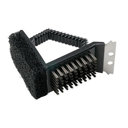 ESCOVA EASY GRILL 3 EM 1 CHURRASQUEIRA ACO PLASTICO 15CM