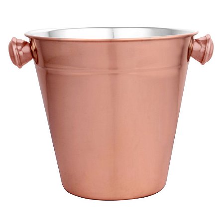 BALDE PARA GELO EM ACO INOX 1,25L D14XA13,5CM COR COBRE