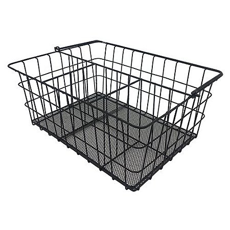 CESTA P/TALHERES E COPOS EM FERRO L36XP27XA15,5CM COR PRETO