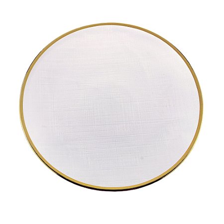 PRATO RASO CRISTAL C/BORDA DOURADA LINEN 26cm