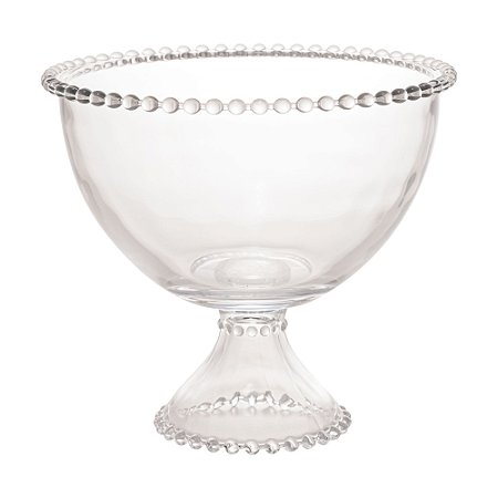 SALADEIRA CRISTAL C/PÉ PEARL 21x19cm