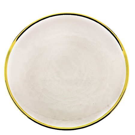 PRATO SOBREMESA CRISTAL C/BORDA DOURADA AGATE 21cm