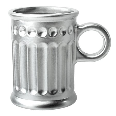 JOGO DE 6 XICARAS PARA CAFE COFFEE TIME EM CRISTAL 85ML COR PRATA