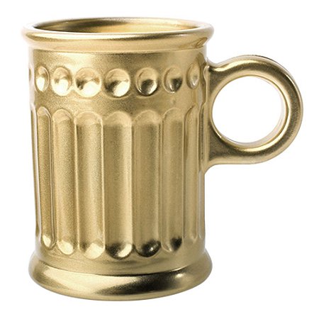 JOGO DE 6 XICARAS PARA CAFE COFFEE TIME EM CRISTAL 85ML COR OURO