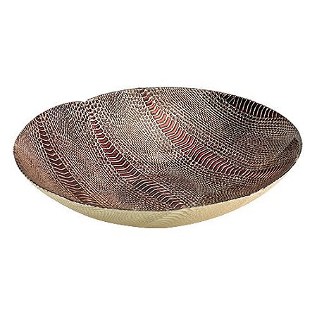 CENTRO DE MESA SELVA EM VIDRO L39,5XP49XA9,5CM COR MARROM