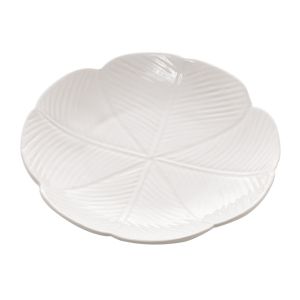 FOLHA DECORATIVA DE CERÂMICA BANANA LEAF BRANCO 20x20x3cm