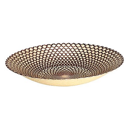 CENTRO DE MESA SELVA EM VIDRO D40XA7,5CM COR MARROM