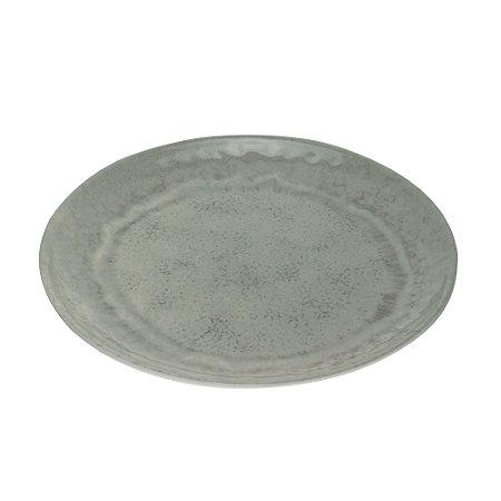 PRATO RASO MELAMINA AQUA CINZA 27cm