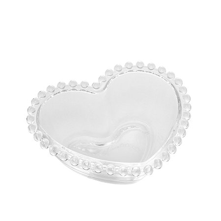 CJ 2 BOWLS CRISTAL CORAÇÃO PEARL 15x13x5cm