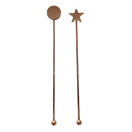 CONJUNTO DE MISTURADORES PARA DRINK 2 PECAS EM ACO INOX A19CM COR COBRE