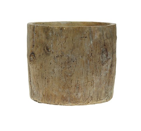 VASO DECORATIVO CIMENTO TRONCO 15x13cm