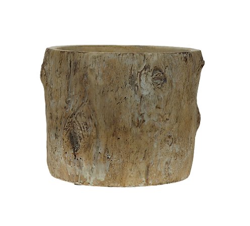 VASO DECORATIVO CIMENTO TRONCO 18x15cm