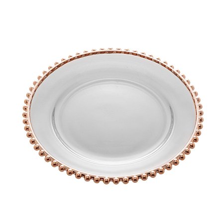 PRATO CRISTAL C/BORDA ROSE PEARL 28cm