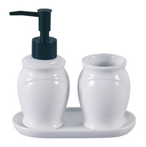 CJ 3PC P/BANHEIRO DE CERÂMICA PARIS BRANCO E PRETO