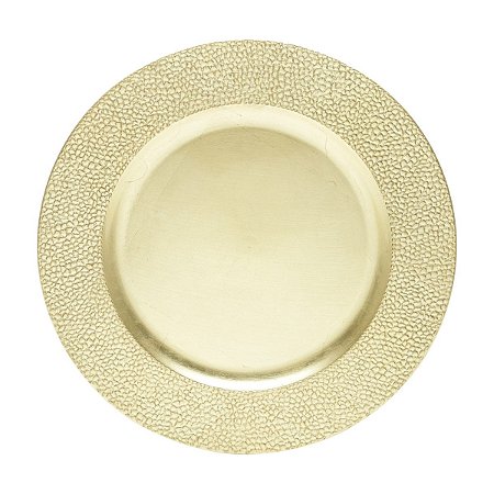 SOUSPLAT DE PLÁSTICO CRAQUELADO DOURADO 33cm