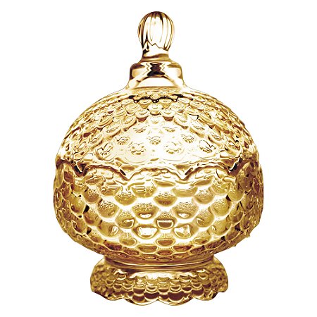 POTICHE DECORATIVO C/PÉ CRISTAL CHUMBO PINEAPPLE 11x15cm