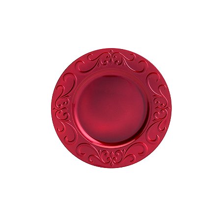 SOUSPLAT DE PLÁSTICO GARDEN VERMELHO 33cm