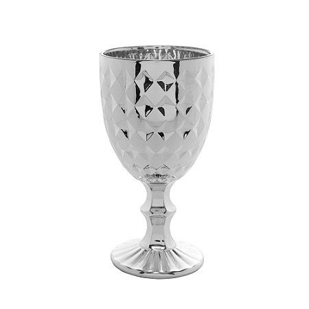 CJ 6 TAÇAS VIDRO P/ÁGUA ROMAN PRATEADO 345ml