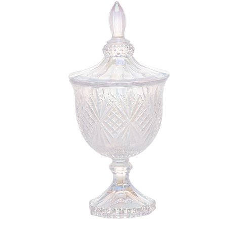 POTICHE DECORATIVO C/PÉ CRISTAL CHUMBO DUBLIN 11,5x24,5cm