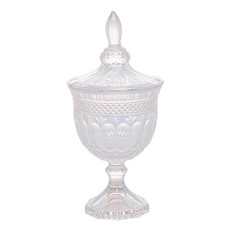 POTICHE DECORATIVO C/PÉ CRISTAL CHUMBO BRANDON 11,5x24,5cm