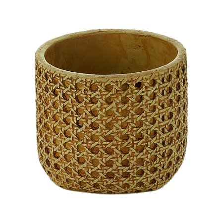 VASO DECORATIVO RESINA PALHA 14x12cm