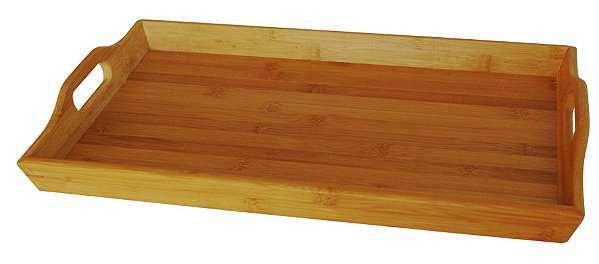 BANDEJA RETANGULAR DE BAMBU C/ALCA 47.5X29.5X5.5CM