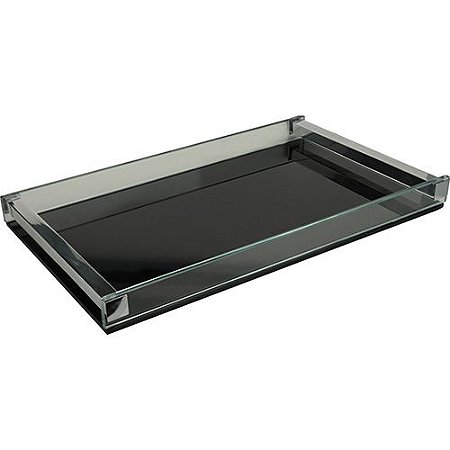 BANDEJA COSMOPOLITA RETANGULAR VIDRO ALCA ACO INOX 40X25X4CM